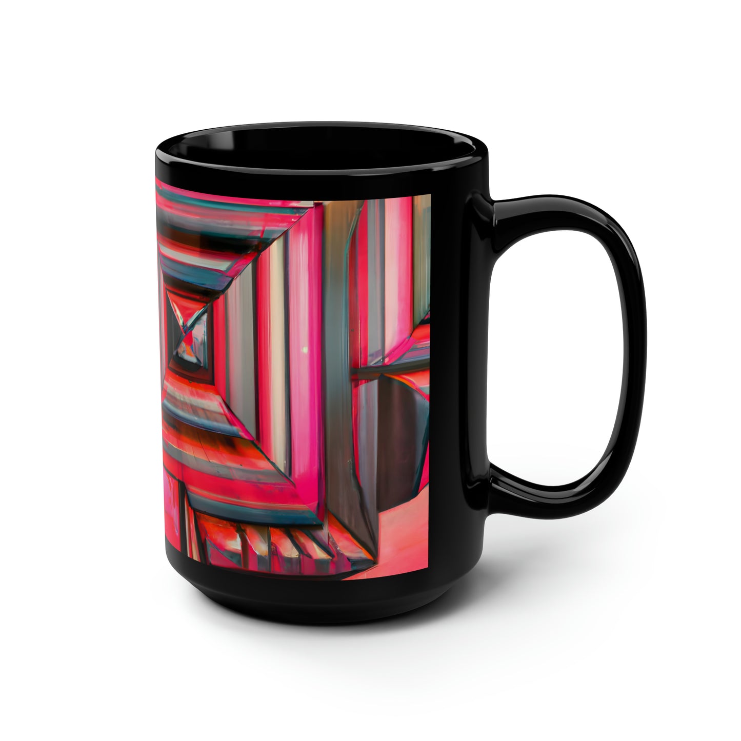 Leon Feldman - Magnetic Force, Abstractly - Black Ceramic Mug 15oz