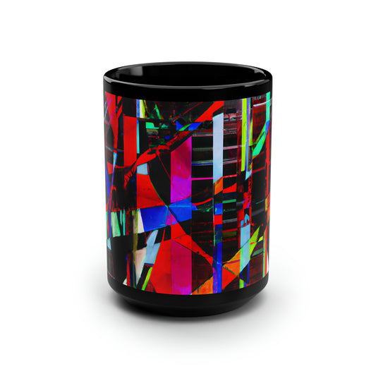 Rebecca Swanson - Applied Force, Abstractly - Black Ceramic Mug 15oz