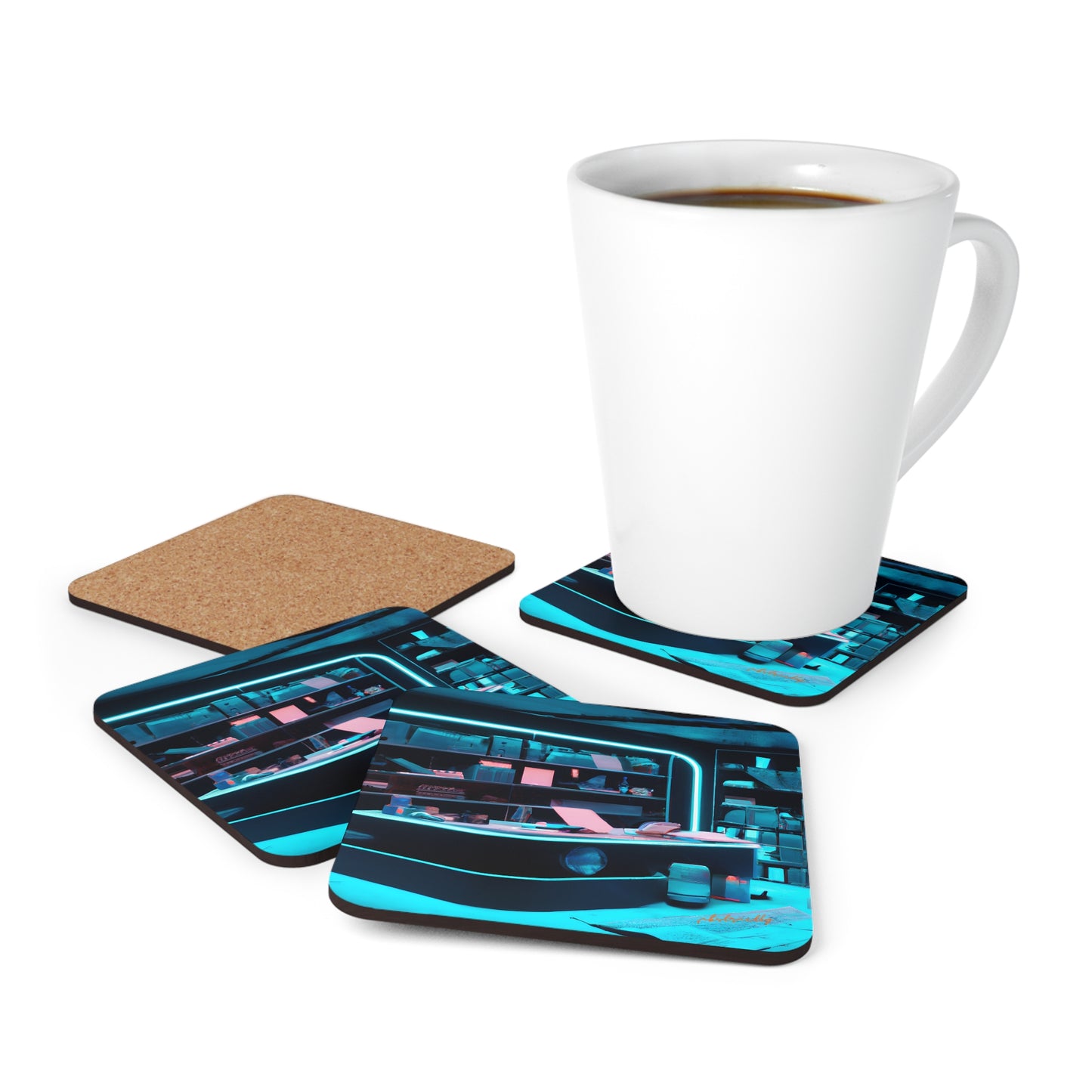 Spectrum Ledger - Accounts Receivable, Abstractly - Corkwood Coaster Set of 4