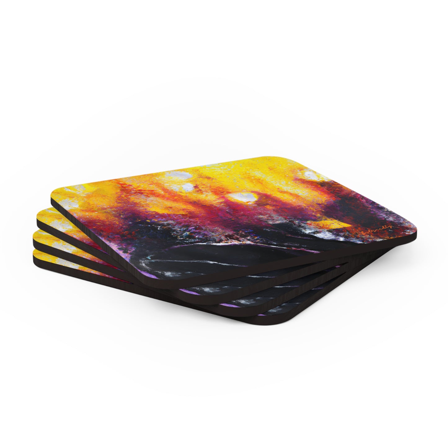 Quantum Fluxium - Chemistry, Abstractly - Corkwood Coaster Set of 4