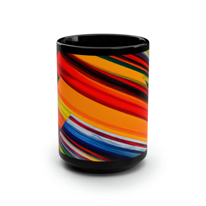 Carol Harwood - Friction Force, Abstractly - Black Ceramic Mug 15oz