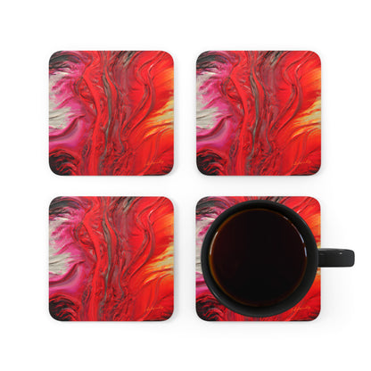 Luminous Neonite - Chemistry, Abstractly - Corkwood Coaster Set of 4