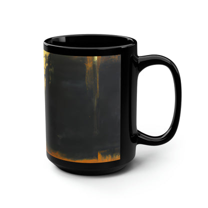 Quantum Trilithium Crystal - Chromium, Abstractly - Black Ceramic Mug 15oz