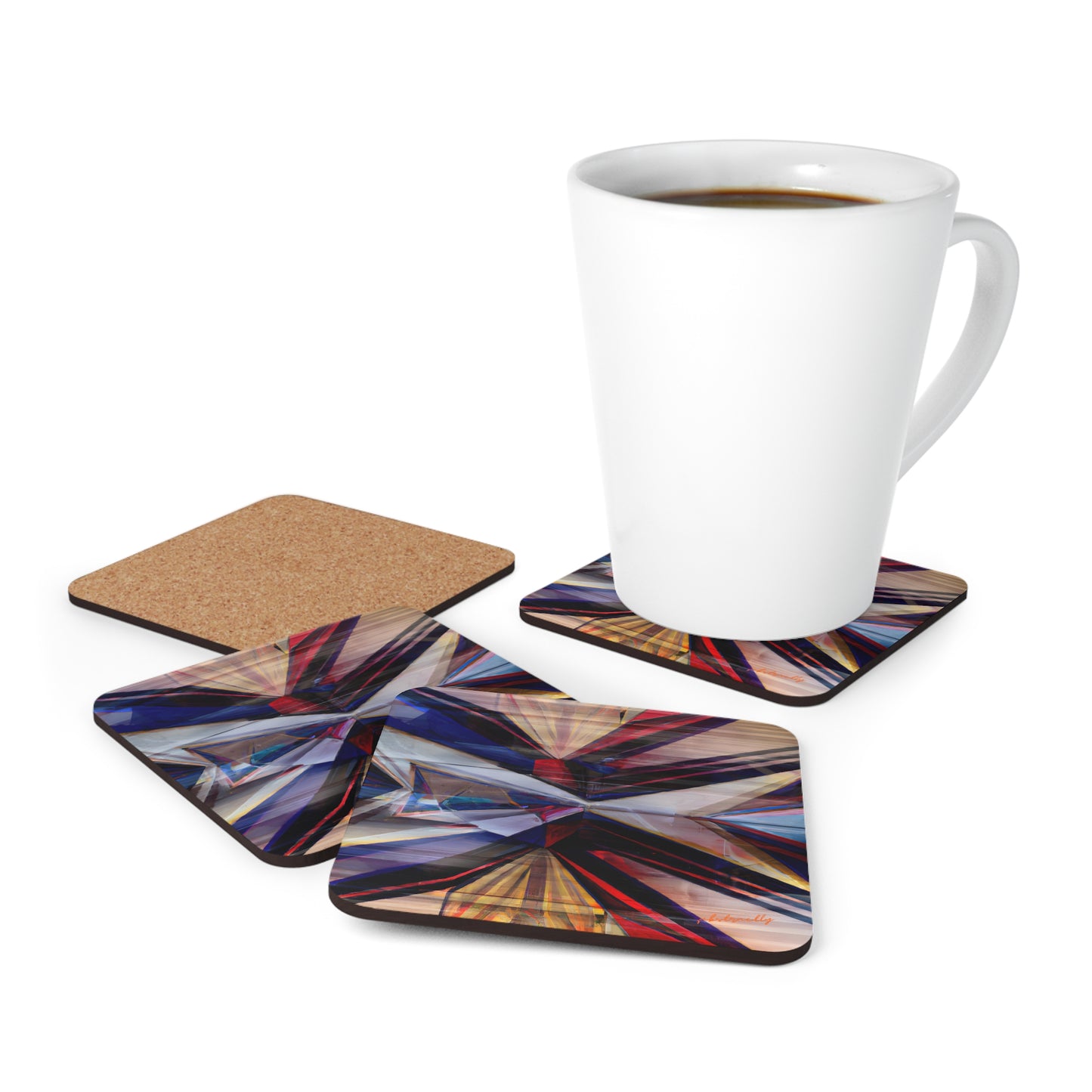 Avery Rosenberg - Applied Force, Abstractly - Corkwood Coaster Set of 4