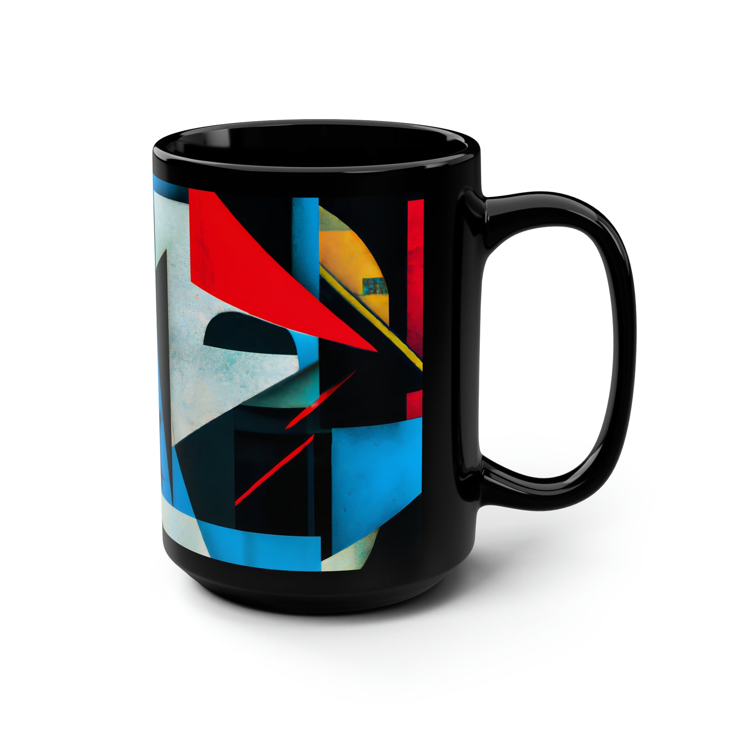 Isobel Farnsworth - Weak Force, Abstractly - Black Ceramic Mug 15oz