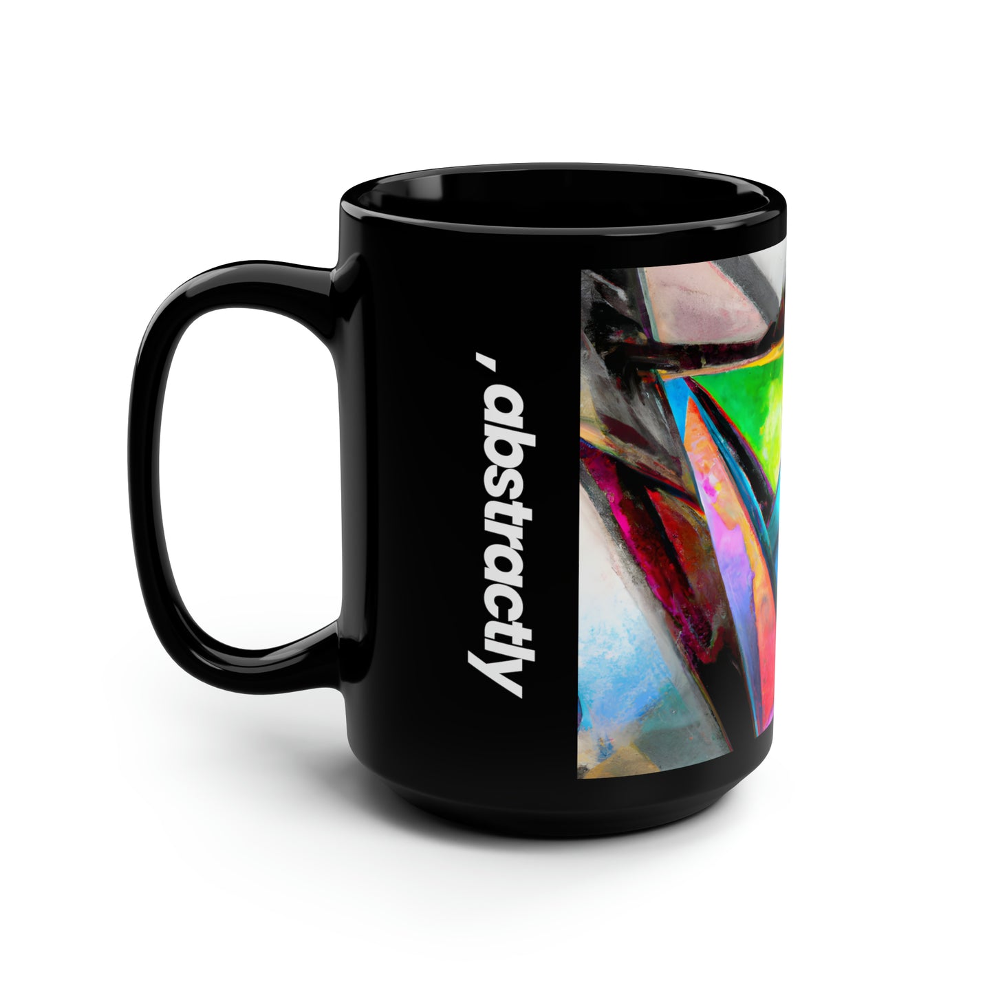 Silvia Pennington - Applied Force, Abstractly - Black Ceramic Mug 15oz