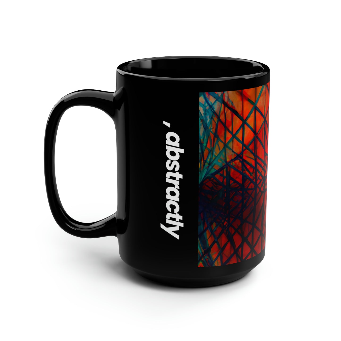 Harold Fitzsimmons - Tension Force, Abstractly - Black Ceramic Mug 15oz