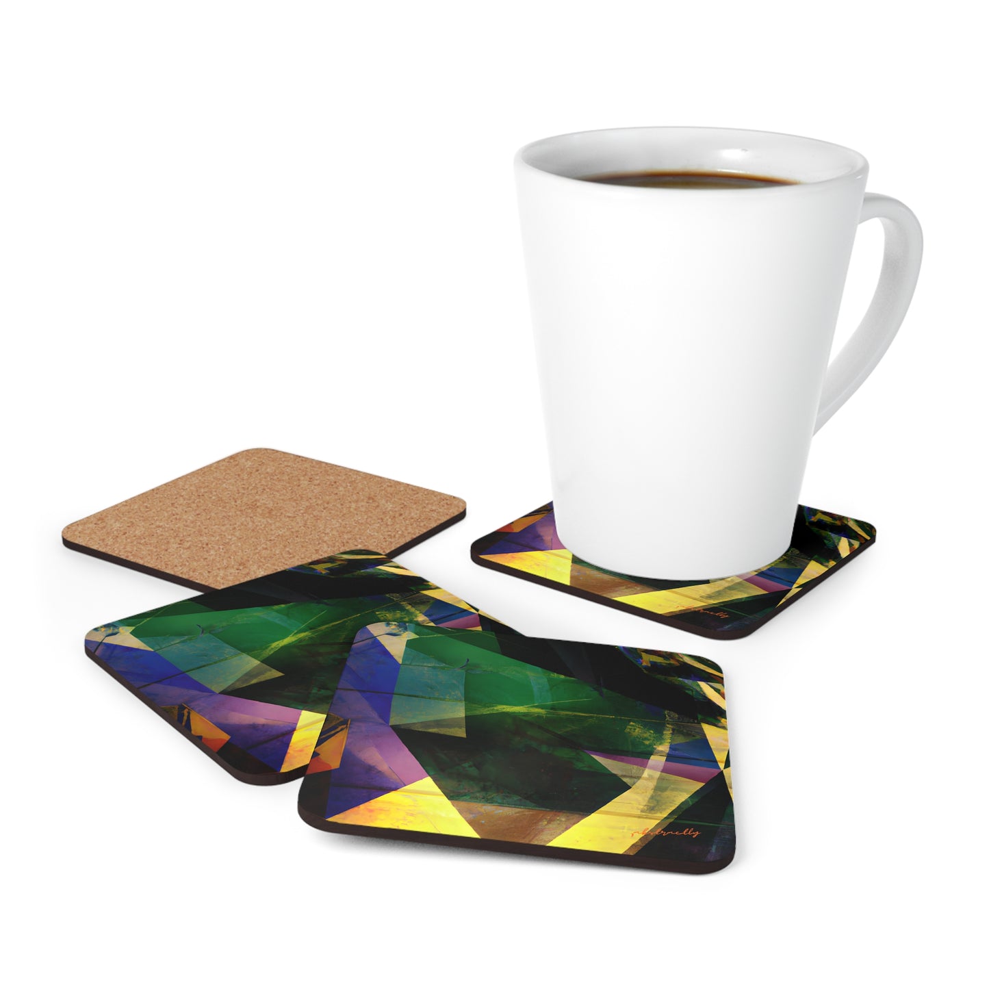 Karl Whitlock - Weak Force, Abstractly - Corkwood Coaster Set of 4