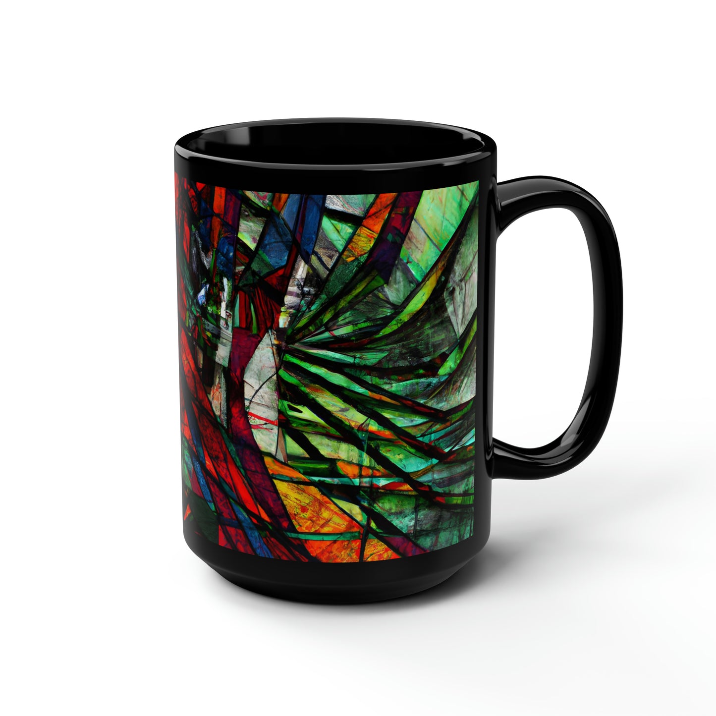 Nora Blythe - Gravity Force, Abstractly - Black Ceramic Mug 15oz