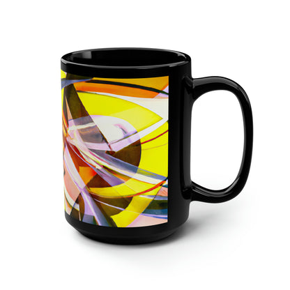 Russell Sternberg - Electromagnetic Force, Abstractly - Black Ceramic Mug 15oz