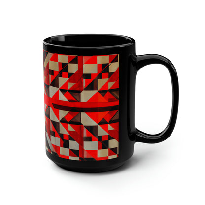 Rosalind Berkley - Applied Force, Abstractly - Black Ceramic Mug 15oz