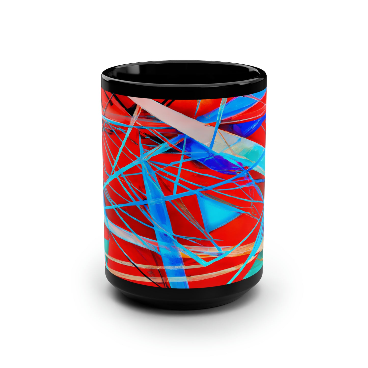 Darlene Roessler - Electric Force, Abstractly - Black Ceramic Mug 15oz