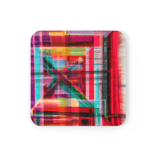 Mildred Hawking - Friction Force, Abstractly - Corkwood Coaster Set of 4