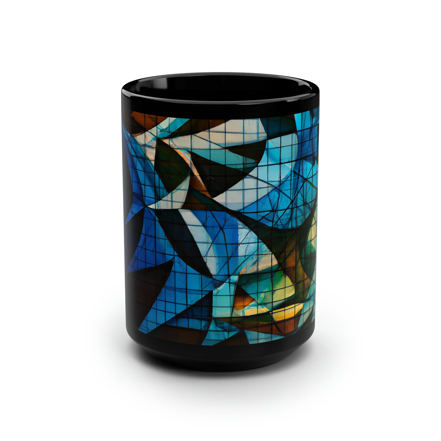 Janet Riggs - Applied Force, Abstractly - Black Ceramic Mug 15oz