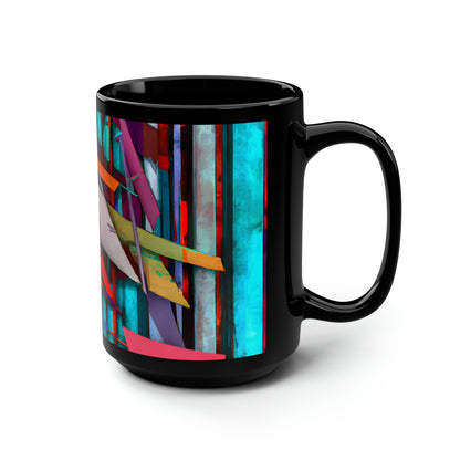 Iris Leonard - Electric Force, Abstractly - Black Ceramic Mug 15oz