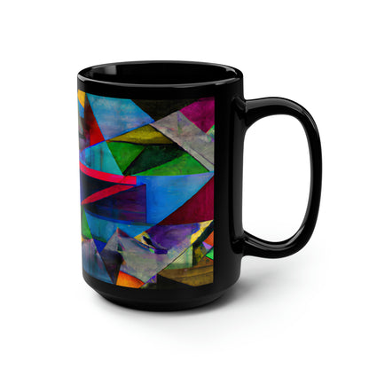 Lena Hartmann - Gravity Force, Abstractly - Black Ceramic Mug 15oz