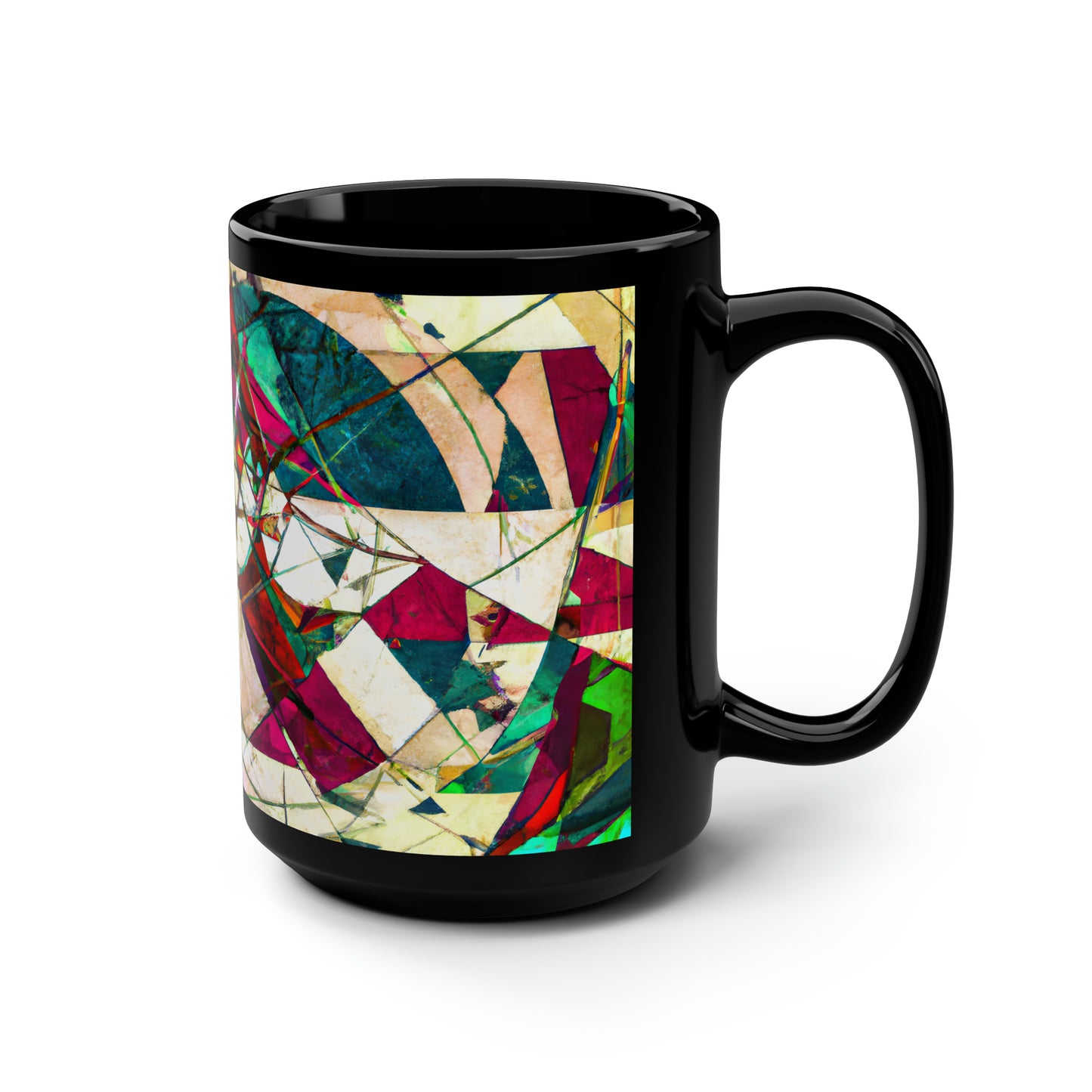 Doris Marshall - Electromagnetic Force, Abstractly - Black Ceramic Mug 15oz