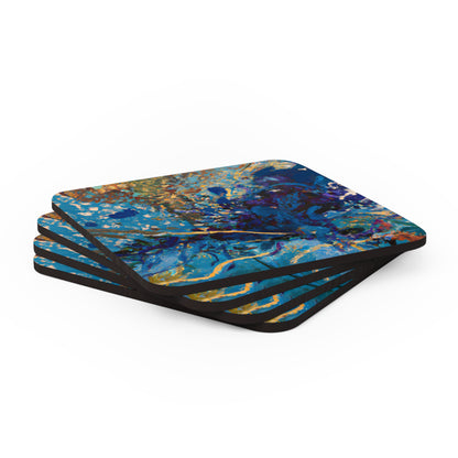 Auroflux Prismatite - Chemistry, Abstractly - Corkwood Coaster Set of 4