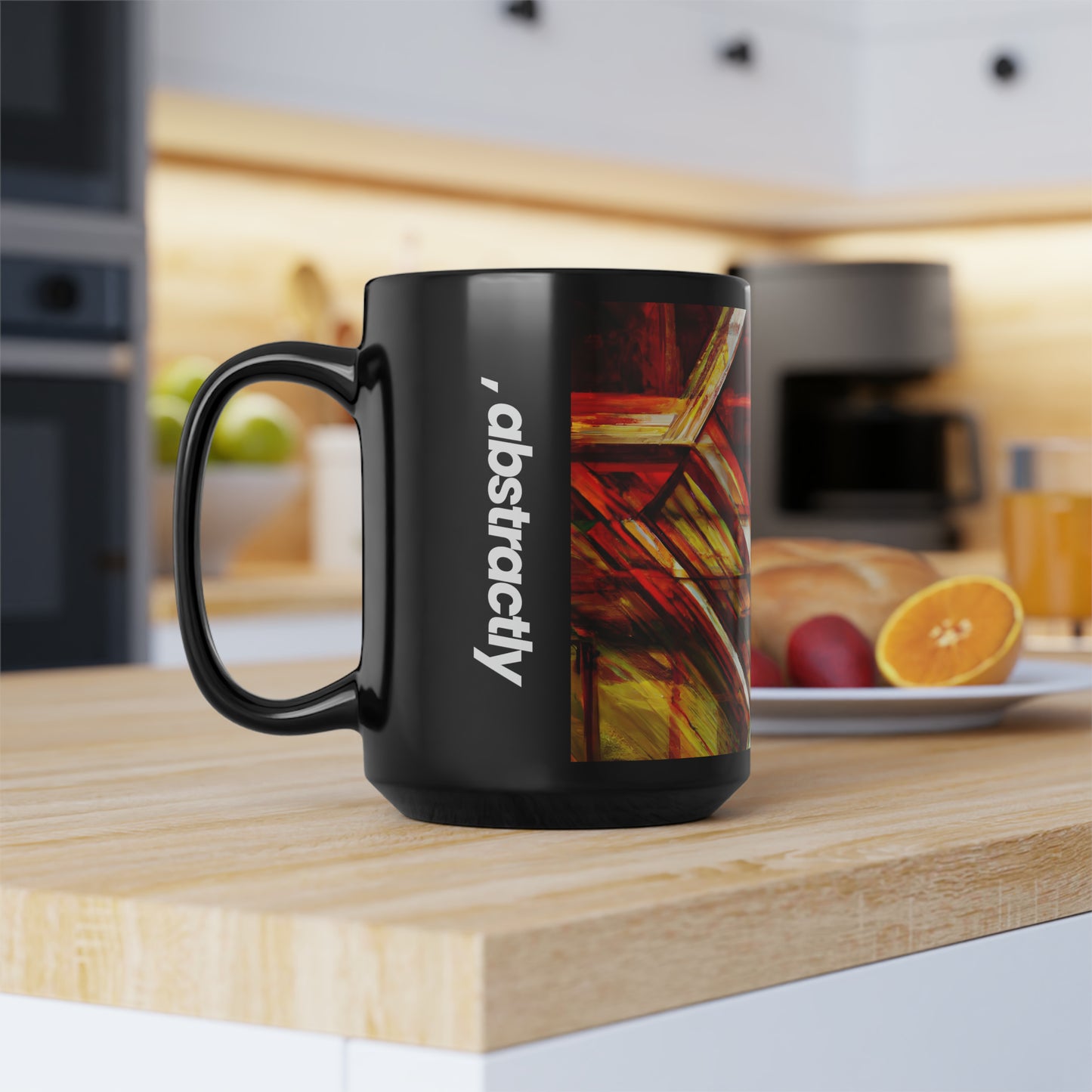 Aurelia Reynolds - Applied Force, Abstractly - Black Ceramic Mug 15oz