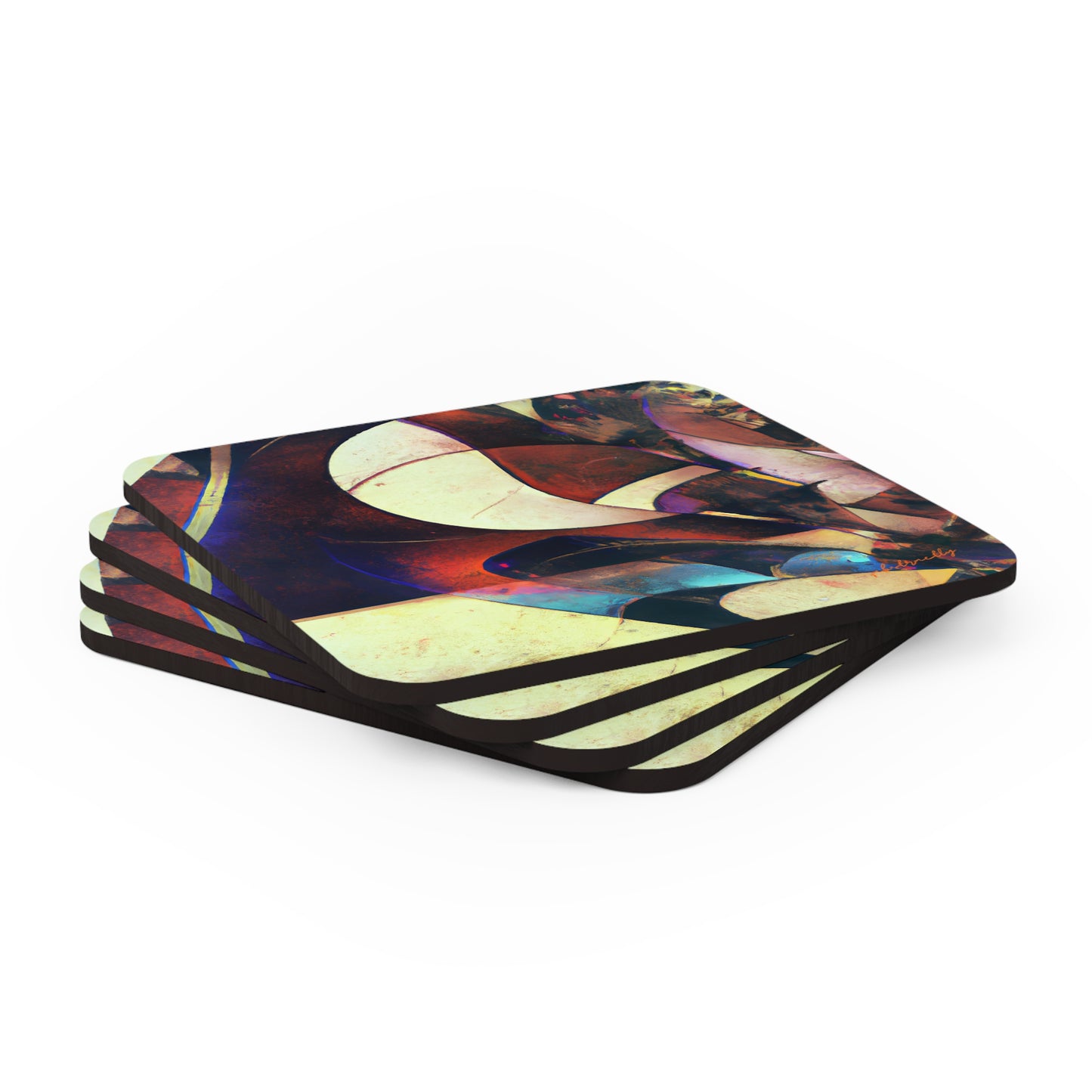 Marianne Rosenfield - Strong Force, Abstractly - Corkwood Coaster Set of 4