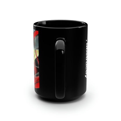 Joan Beaumont - Electromagnetic Force, Abstractly - Black Ceramic Mug 15oz