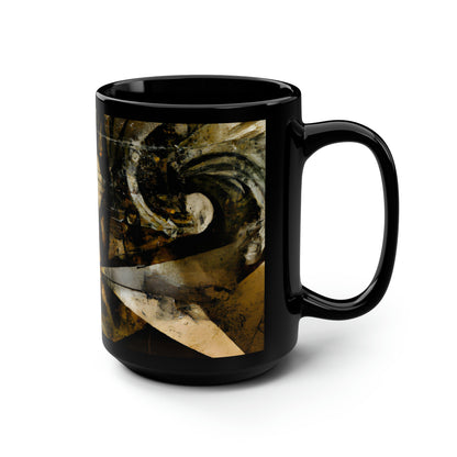 Amelia Barrington - Applied Force, Abstractly - Black Ceramic Mug 15oz