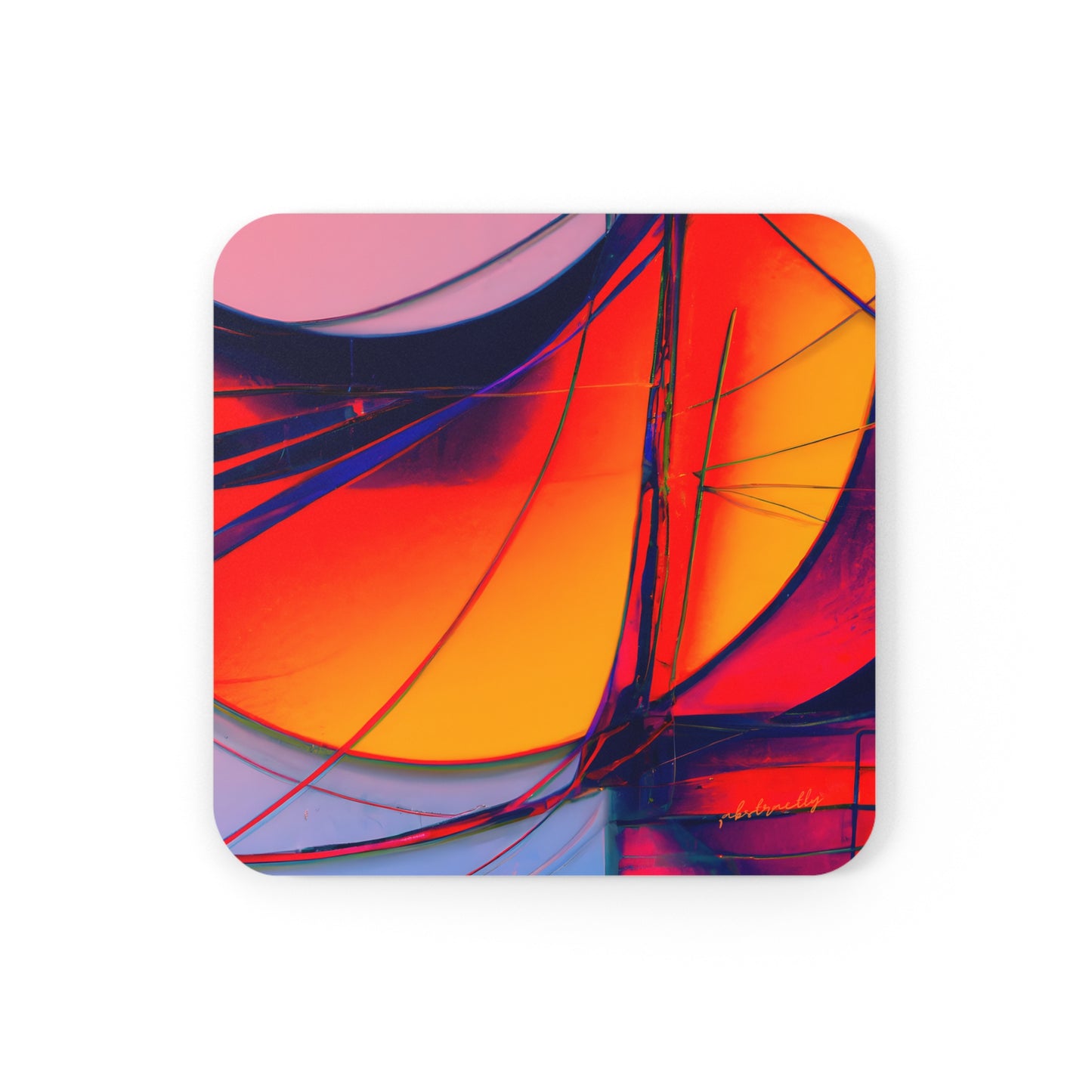 Claudia Henningsen - Air Resistance Force, Abstractly - Corkwood Coaster Set of 4