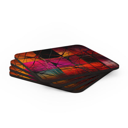 Evelyn Harrison - Strong Force, Abstractly - Corkwood Coaster Set of 4