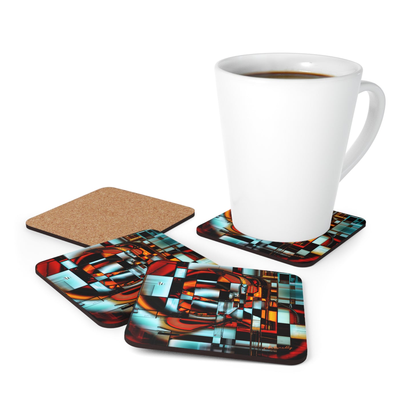 Avery Sinclair - Tension Force, Abstractly - Corkwood Coaster Set of 4