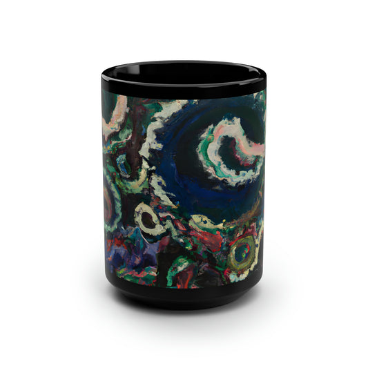 Stellar Silverinium - Chemistry, Abstractly - Black Ceramic Mug 15oz