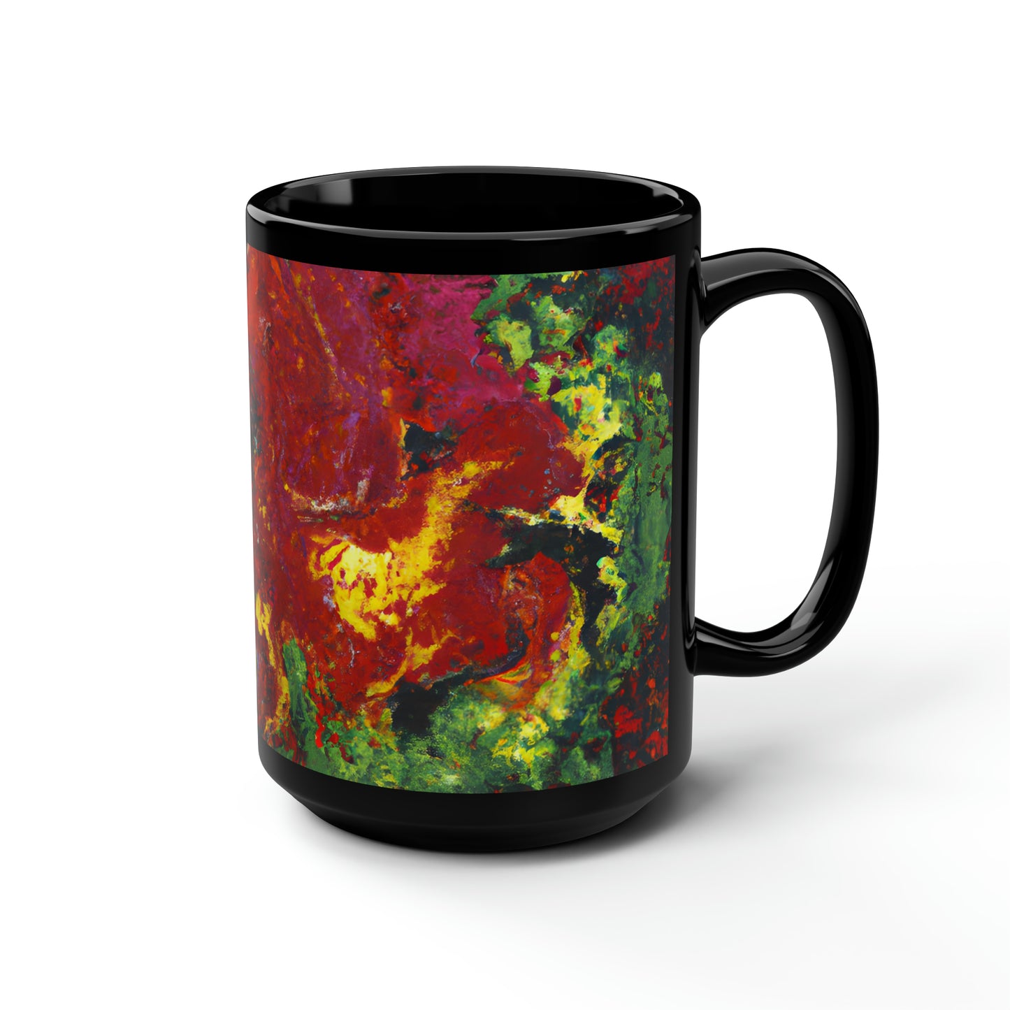 Johannsonite Crystal - Chemistry, Abstractly - Black Ceramic Mug 15oz