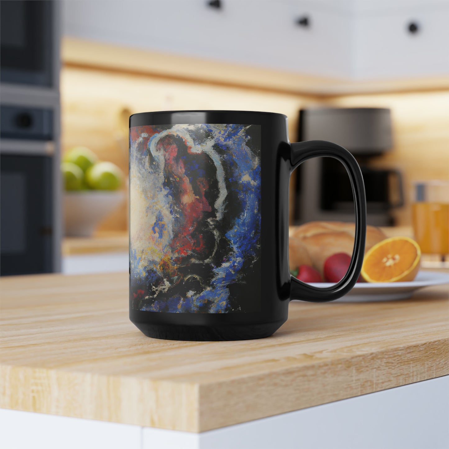 Quantum Fluxite - Chemistry, Abstractly - Black Ceramic Mug 15oz