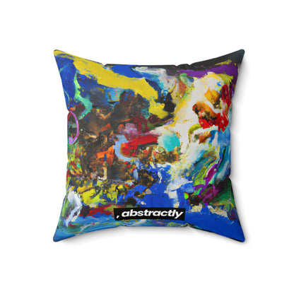 Xenospheric Blue - Chemistry, Abstractly - Faux Suede Throw Pillow