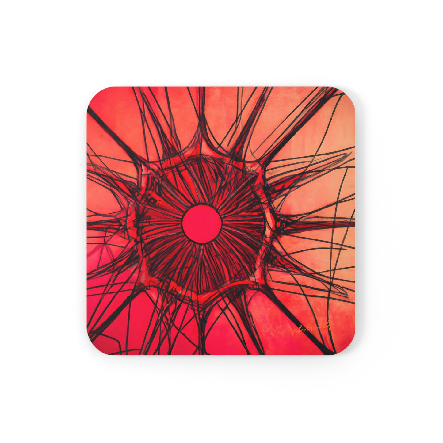 Elizabeth Rutherford - Magnetic Force, Abstractly - Corkwood Coaster Set of 4