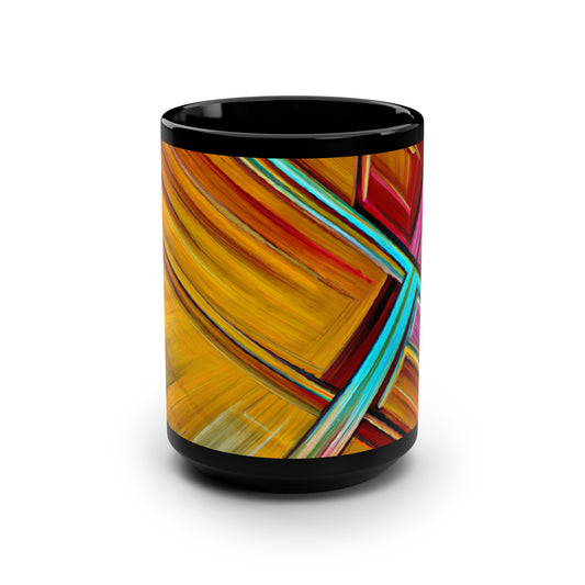 Marie Beckerman - Strong Force, Abstractly - Black Ceramic Mug 15oz