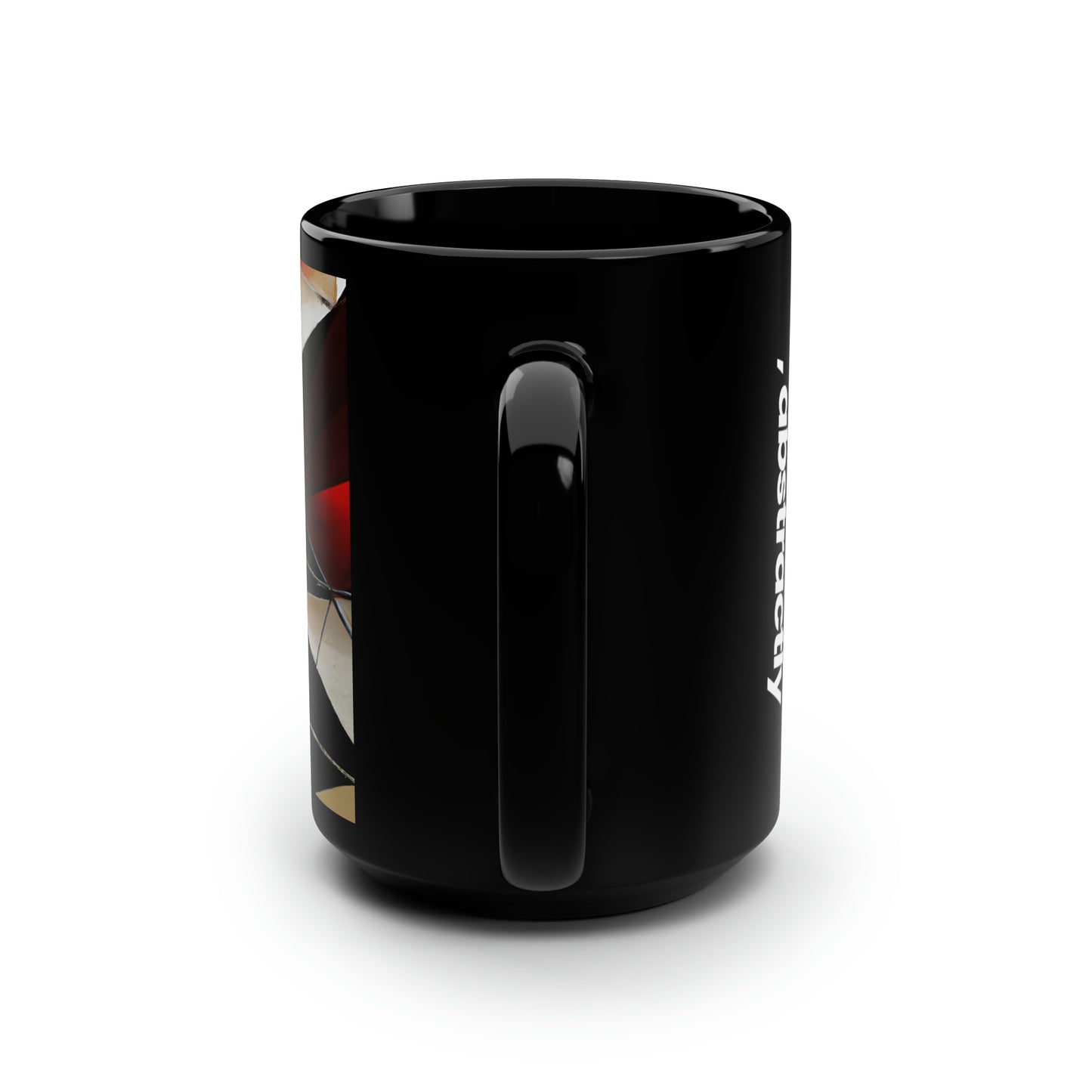 Oscar Klein - Tension Force, Abstractly - Black Ceramic Mug 15oz