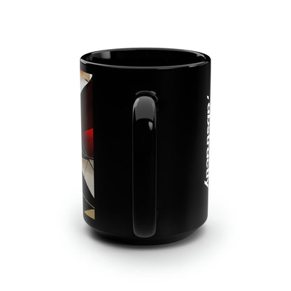 Oscar Klein - Tension Force, Abstractly - Black Ceramic Mug 15oz