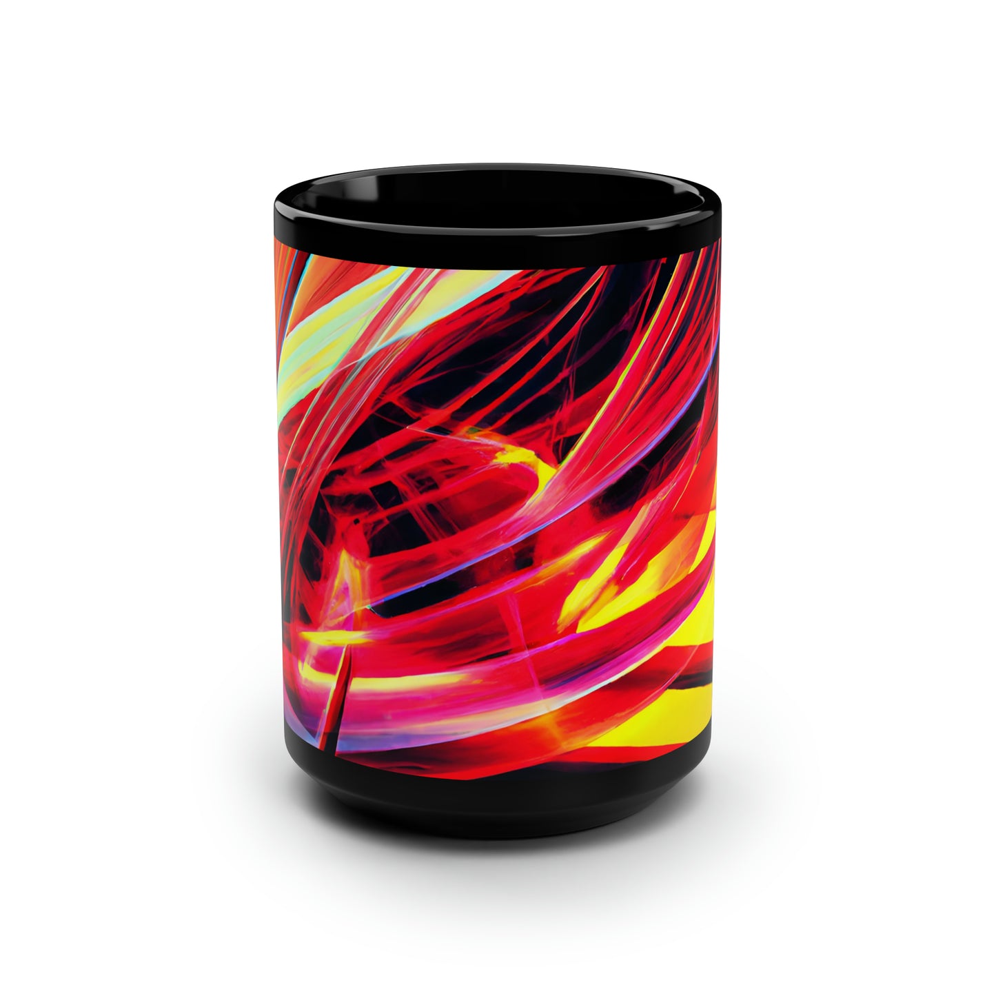 Vera Whitmore - Electromagnetic Force, Abstractly - Black Ceramic Mug 15oz