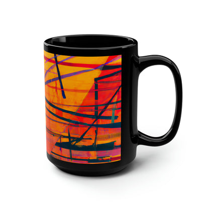 Alice Feldman - Electric Force, Abstractly - Black Ceramic Mug 15oz