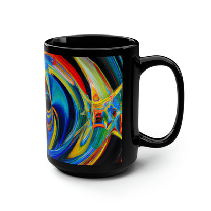 Clarence Strickland - Electric Force, Abstractly - Black Ceramic Mug 15oz