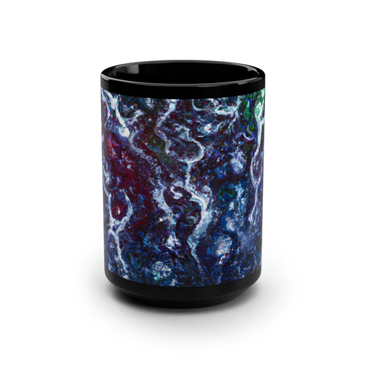 Violet Emission Oxide - Chemistry, Abstractly - Black Ceramic Mug 15oz