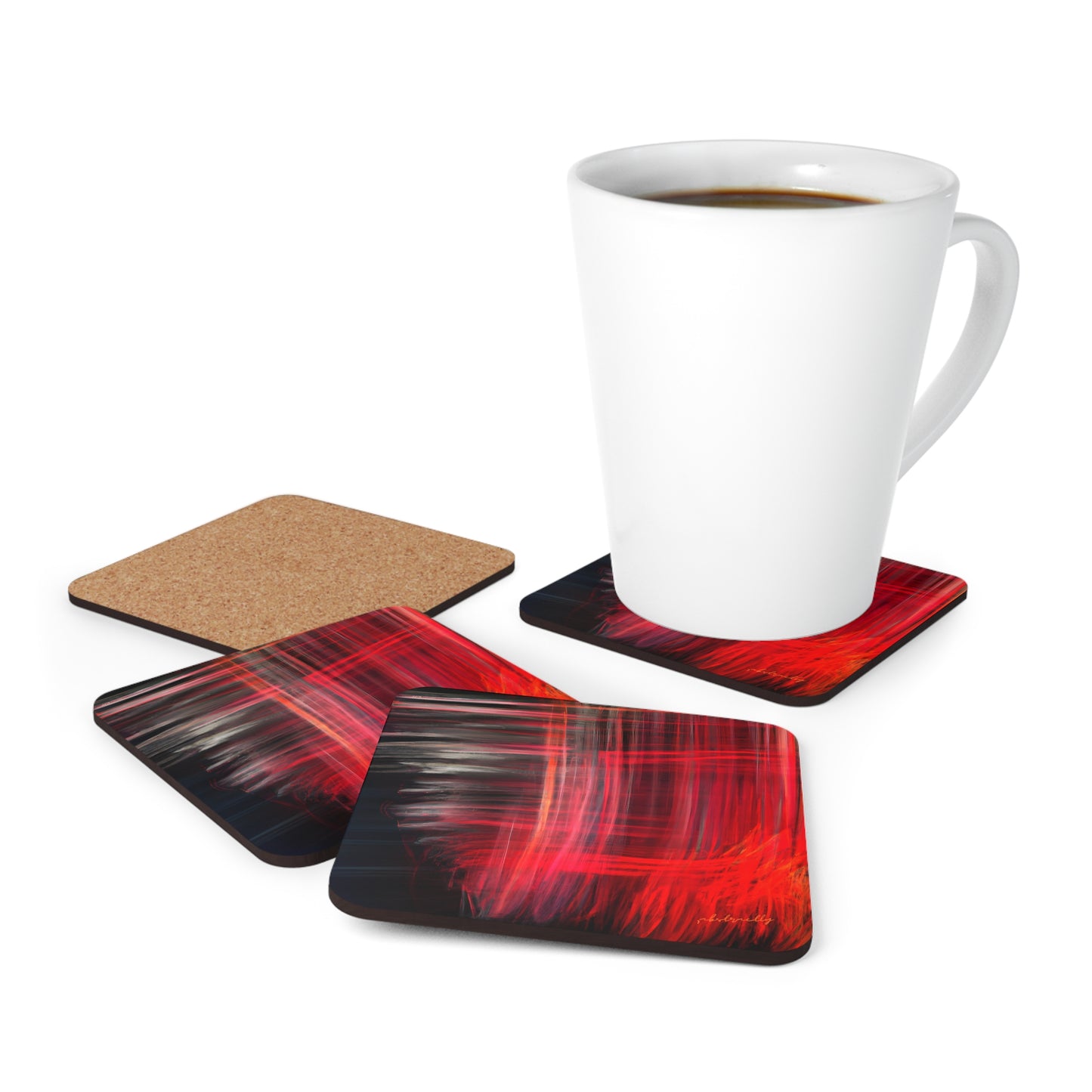 Veronica Chamberlain - Weak Force, Abstractly - Corkwood Coaster Set of 4