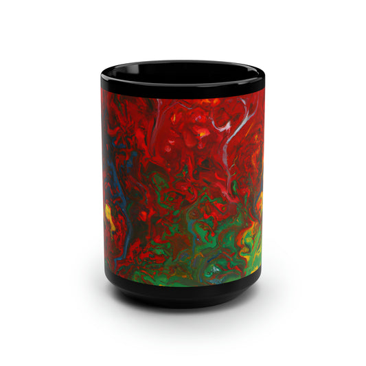 Ionisperse - Chemistry, Abstractly - Black Ceramic Mug 15oz