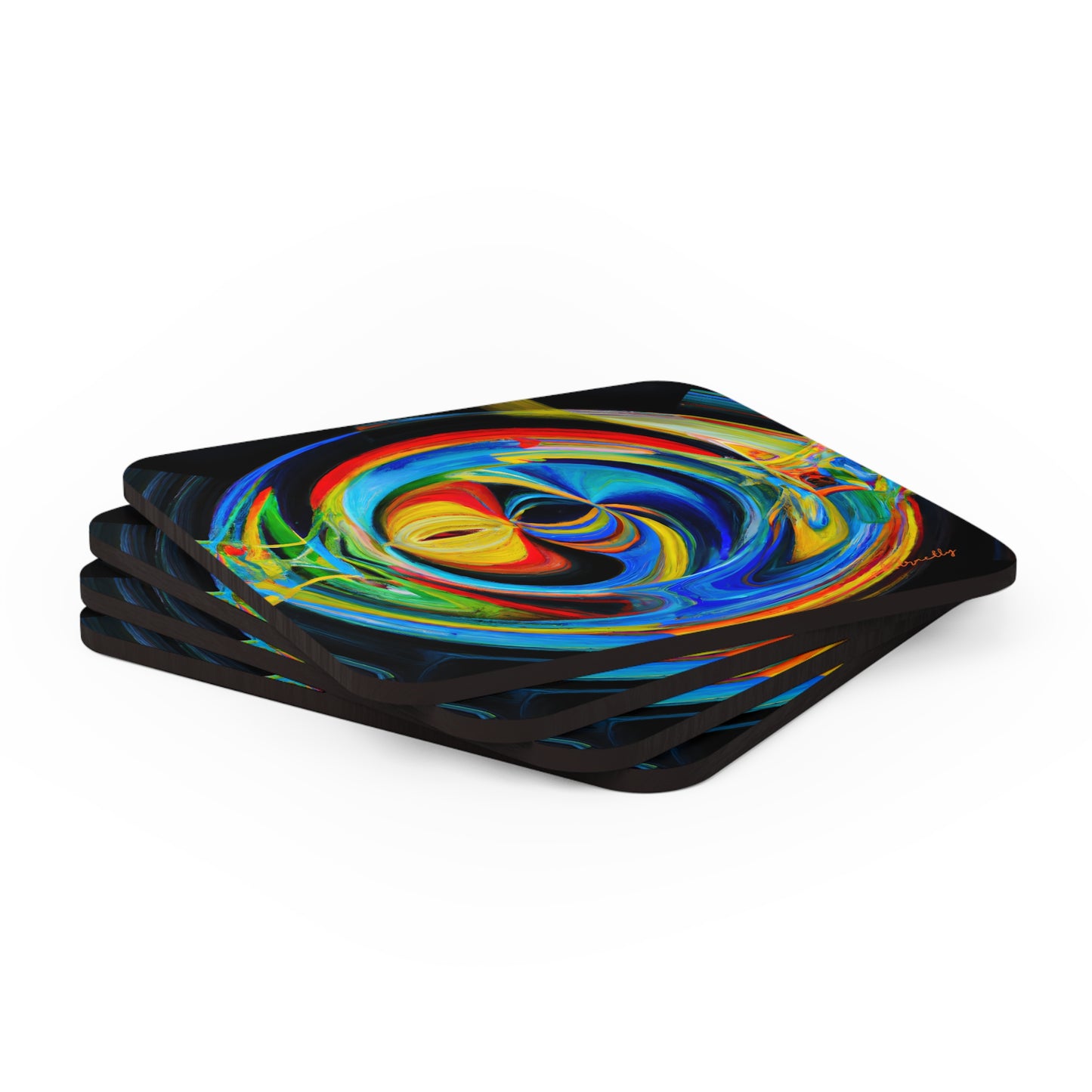 Clarence Strickland - Electric Force, Abstractly - Corkwood Coaster Set of 4