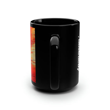 Luminous Neonite - Chemistry, Abstractly - Black Ceramic Mug 15oz