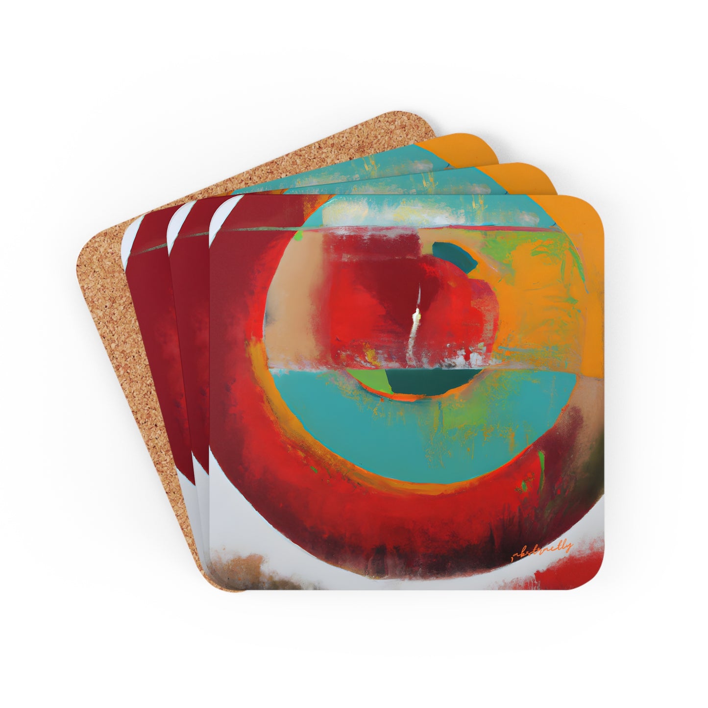 Solarium Angularite - Argon, Abstractly - Corkwood Coaster Set of 4