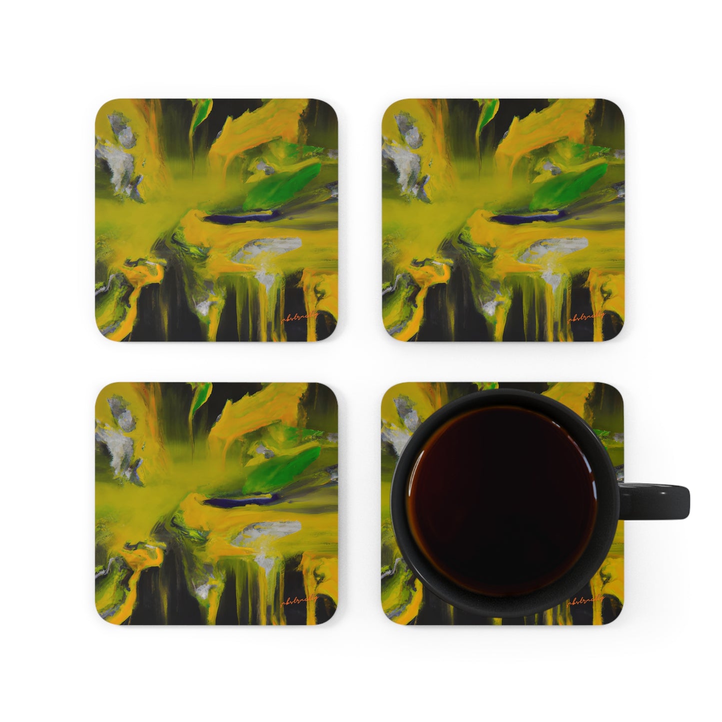 Quantum Crystalline Flux - Chemistry, Abstractly - Corkwood Coaster Set of 4