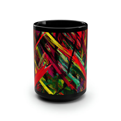 Jack Marcus - Electric Force, Abstractly - Black Ceramic Mug 15oz