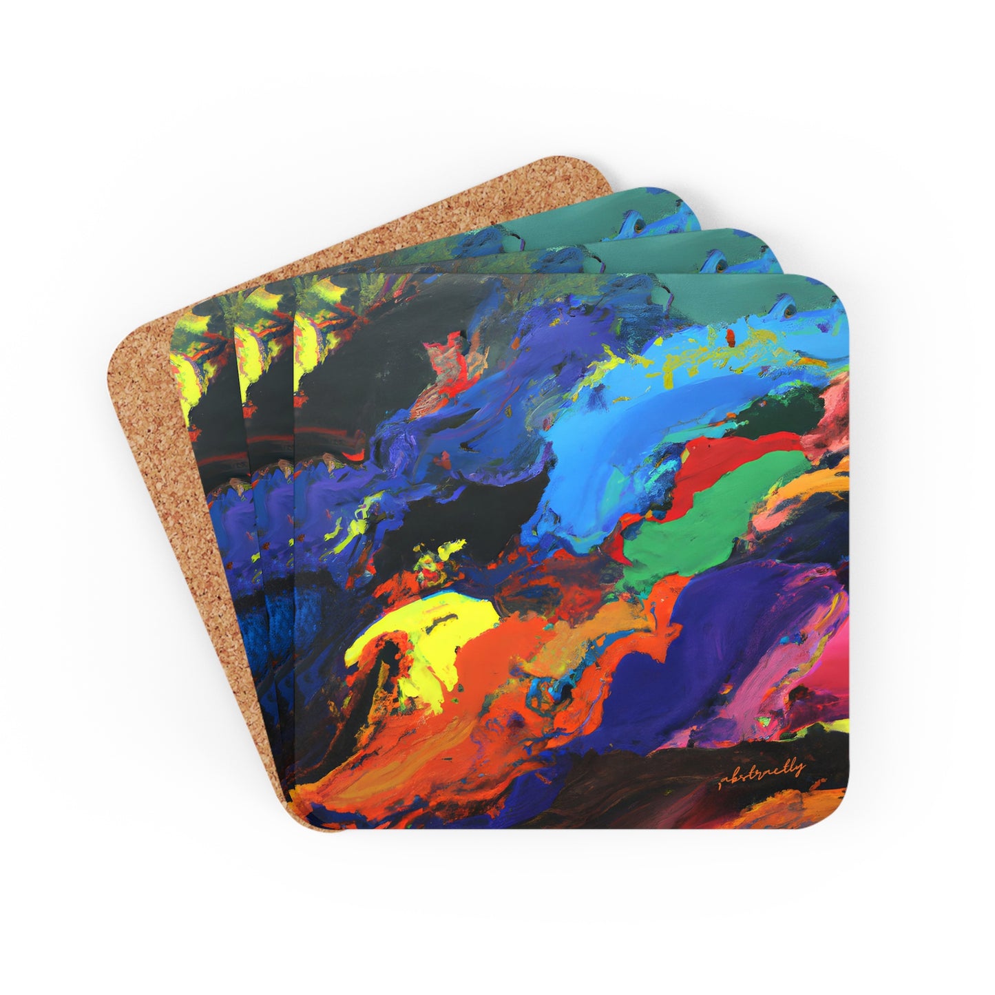 Galacticinium Oxide - Chemistry, Abstractly - Corkwood Coaster Set of 4