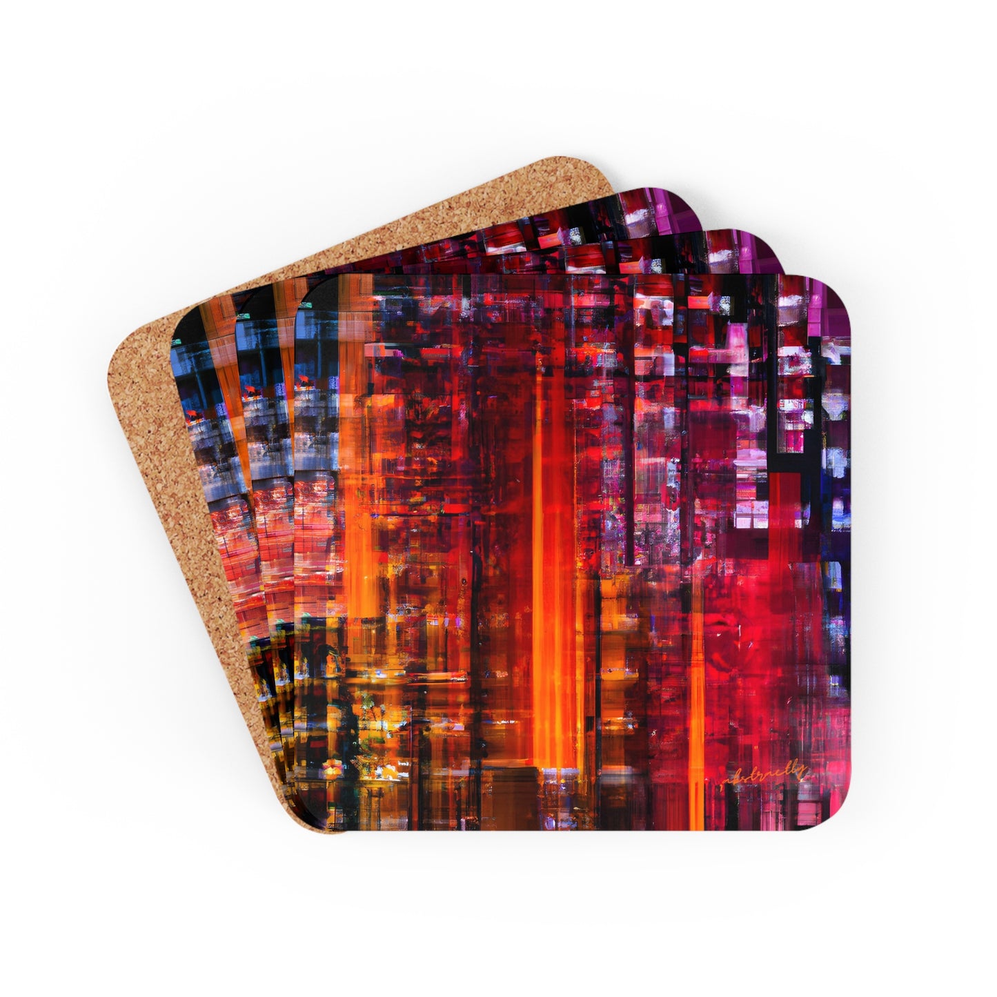 Harrison Blackwell - Air Resistance Force, Abstractly - Corkwood Coaster Set of 4